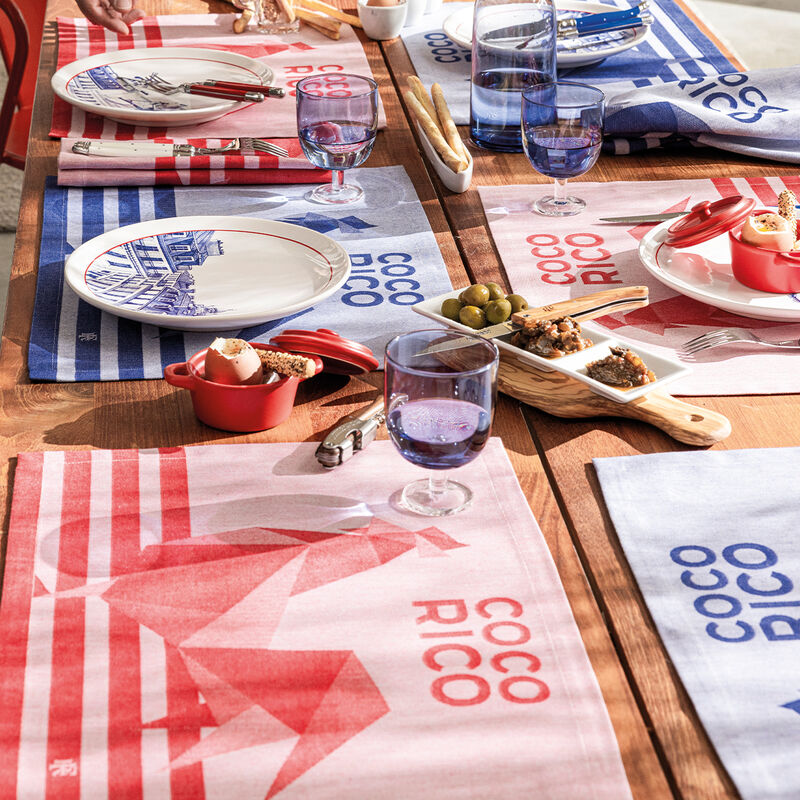 Box Set 2 Placemats Coco-Rico Red 50x36 100% cotton, , hi-res image number 0